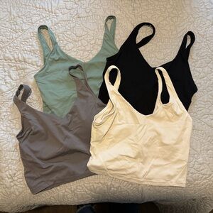 Long Line Sports Bra Tank Top Set of 4